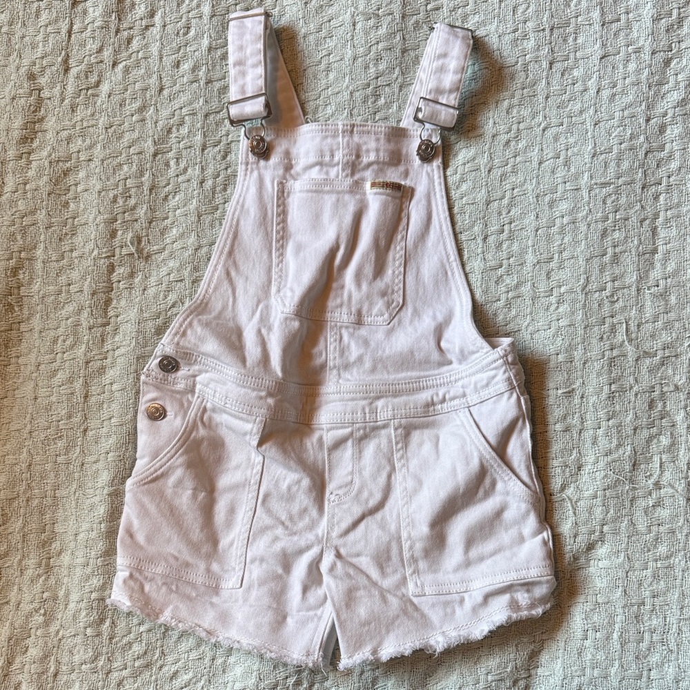 Hudson Jeans Kids White Denim Overall Set